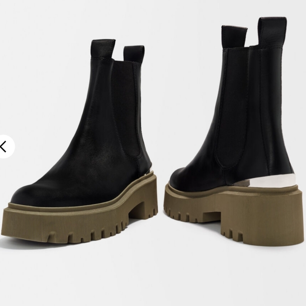 Maje Black and Brown Chelsea Ankle Boots - Picture 4 of 11